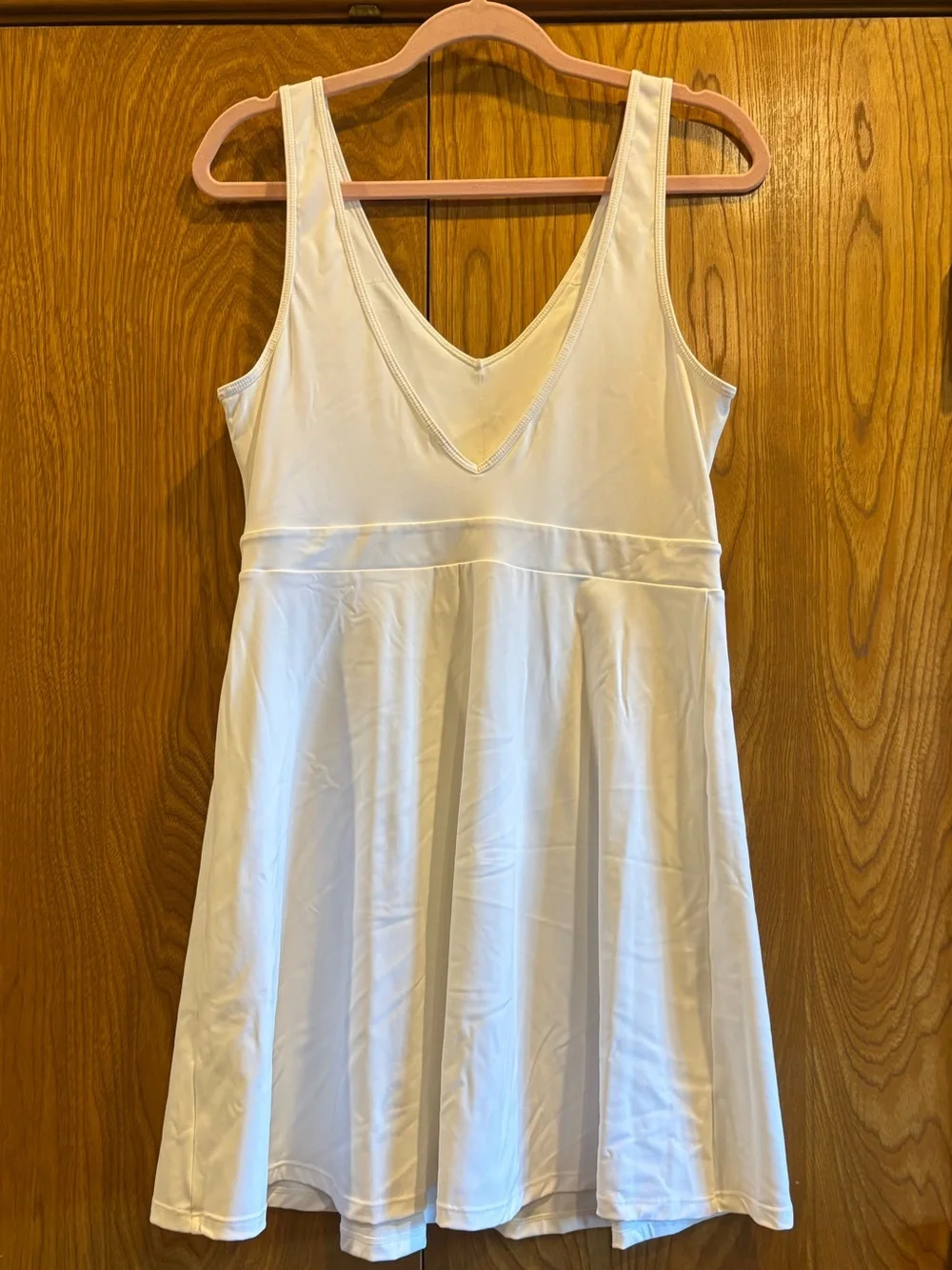 NWOT HALARA White V-Neck Fit & Flare Tennis Dress XL